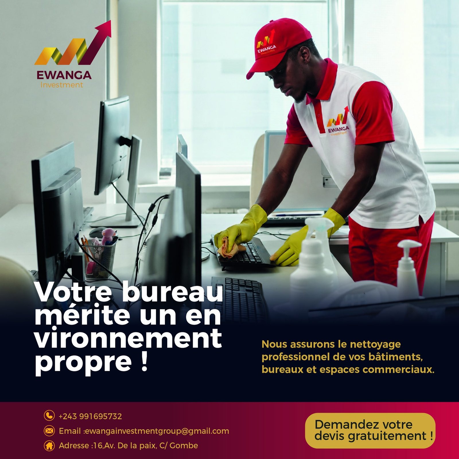 Entretien professionnel de bureaux et batiments par EWANGA investment